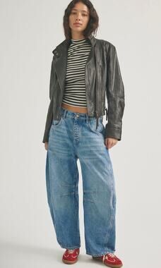 NWT Free People We The Free Good Luck Barrel Jeans Ultra Light Beam 32